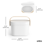 Кошче за компост 4 литра BELLWOOD, цвят бял / натурален, UMBRA Канада