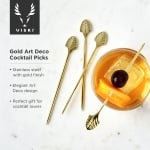 Коктейлни клечки 4 броя Art Deco Gold, VISKI Америка