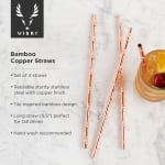 Коктейлни сламки Bamboo Copper, 4 броя, VISKI Америка