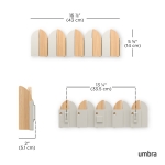 Закачалка за стена с 5 бр закачалки SALOON - цвят натурален / пясък, UMBRA Канада