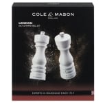 Комплект мелнички за сол и пипер 18 см LONDON, цвят бял гланц, COLE & MASON Англия
