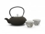 Комплект 2 броя порцеланови чаши за чай Yantai, цвят кафяв / черен, BREDEMEIJER Нидерландия