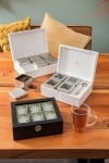 Бамбукова кутия за чай с 6 канистера, бял цвят, BREDEMEIJER Нидерландия