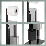 К-т стойка за тоалетна хартия, четка и държач за рез. ролки “Style 2.0“ - черна - свободно стояща, KELA Германия