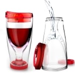 Тристенна охлаждаща чаша за вино с капак 300 мл, ICE VINO 2GO, червен цвят, ASOBU Канада