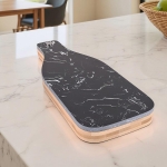 Плато за сирена 3 ножчета и мраморен капак 34 x 13.5 см, черно