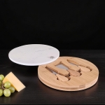 Плато за сирена 3 ножчета и мраморна плоча 22 x 22 см, бяло