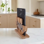 Плато за сирена 4 ножчета и мраморна плоча 26 x 23.5 см, черно