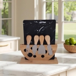 Плато за сирена 4 ножчета и мраморна плоча 26 x 23.5 см, черно