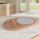 Плато за сирена 4 ножчета и мраморна плоча 31 x 19 см, черно