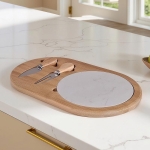 Плато за сирена 4 ножчета и мраморна плоча 31 x 19 см, черно