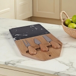 Плато за сирена 3 ножчета и мраморна плоча 32 x 19 см, черно