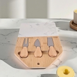 Плато за сирена 3 ножчета и мраморна плоча 32 x 19 см, бяло