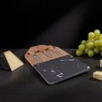 Плато за сирена 3 ножчета и мраморна плоча 32 x 19 см, черно