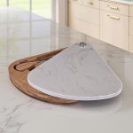 Плато за сирена 3 ножчета и мраморен капак 23 x 19 см, бяло