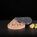 Плато за сирена 3 ножчета и мраморен капак 23 x 19 см, черно