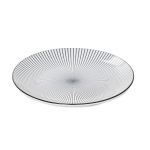 Порцеланова основна чиния 27 см NAVIA BLACK, черни ленти, HOMLA Полша