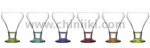 Стъклени чаши за мелба с цветно столче 305 мл FROSTY, 6 броя