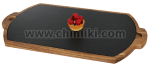 Акациева дъска с каменна плоча за сервиране и презентация, 39.5 x 22 см