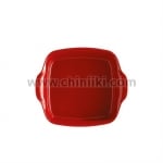 Керамична квадратна форма за печене 22 x 22 см, SQUARE OVEN DISH, червен цвят, EMILE HENRY Франция