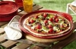 Керамична плоча за пица 34 см, червен цвят, EMILE HENRY Франция