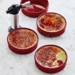 Комплект 4 купички за крем брюле + горелка, червен цвят, EMILE HENRY Франция