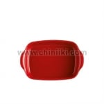 Керамична форма за печене 30 x 19 см, червен цвят, SMALL RECTANGULAR OVEN DISH, EMILE HENRY Франция