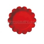 Керамична  форма за пай 27 см, червен цвят, RUFFLED PIE DISH, EMILE HENRY Франция