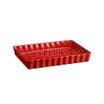 Керамична форма за тарт 33.5 x 24 см, червен цвят, DEEP TART DISH, EMILE HENRY Франция