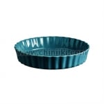 Керамична дълбока форма за тарт 28 см, син цвят, DEEP FLAN DISH, EMILE HENRY Франция