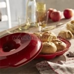 Керамична форма за печене на питки 30.5 см, CROWN BAKER, червен цвят, EMILE HENRY Франция