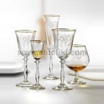 Гравирани чаши за шампанско 190 мл ANGELA, сребърен кант, 6 броя, Bohemia Crystalex