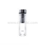 Двустенна стъклена бутилка за вода с инфузер и неопренов протектор, 350 мл, NERTHUS Испания