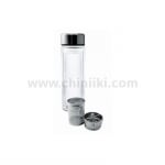 Двустенна стъклена бутилка за вода с инфузер и неопренов протектор, 350 мл, NERTHUS Испания