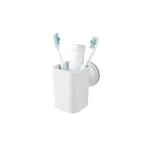 Съд за четки за зъби с вакуумно закрепване FLEX SURE-LOCK, бял цвят, UMBRA Канада