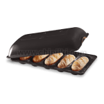 Керамична форма за печене на МИНИ багети, MINI BAGUETTE BAKER, черен цвят, EMILE HENRY Франция