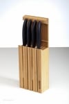 KYOCERA Комплект от 4 бр.керамични ножове ( бяло острие / бяла дръжка) + бамбуков блок