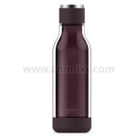 Двустенна термо бутилка 500 мл INNER PEACE, стъкло и тритан, тъмно червен цвят, ASOBU Канада