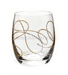 Гравирани чаши за уиски 350 мл STRING, златист кант, 2 броя, Bohemia Crystalex