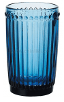 Стъклени чаши за вода 360 мл, 6 броя, син цвят, OLD SCHOOL