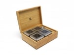 Бамбукова кутия за чай с 4 броя канистери за съхранение и лъжичка за дозиране, BREDEMEIJER Нидерландия
