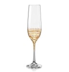 Чаши за шампанско 190 мл VIOLA SPIRAL GOLD, 6 броя, Bohemia Crystalex