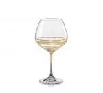 Чаши Балон за червено вино 570 мл VIOLA SPIRAL GOLD, 6 броя, Bohemia Crystalex