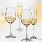 Чаши за вино 350 мл VIOLA SPIRAL GOLD, Bohemia Crystalex