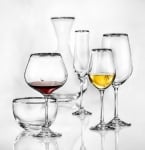 Чаши за вино 350 мл VIOLA SILVER, платинен кант, Bohemia Crystalex