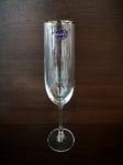 Чаши за шампанско 190 мл VIOLA SILVER, платинен кант, Bohemia Crystalex