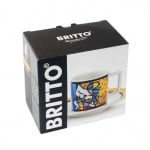 Порцеланова чаша с чинийка за еспресо кафе 90 мл CAT, Romero Britto