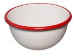 Метална емайлирана купа 22 см RETRO, цвят крем/червено