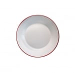 Метална емайлирана чинийка 8.5 см RETRO, цвят крем/червено
