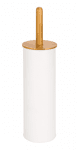 Четка за тоалетна с бамбукова дръжка, бял цвят